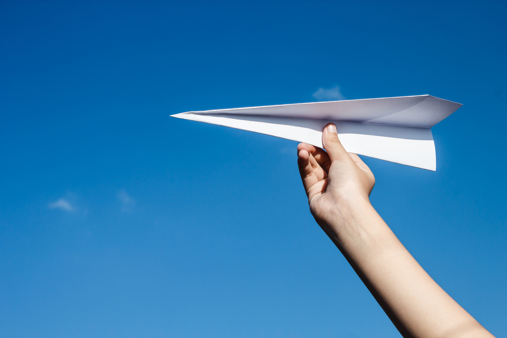 Paper airplane.